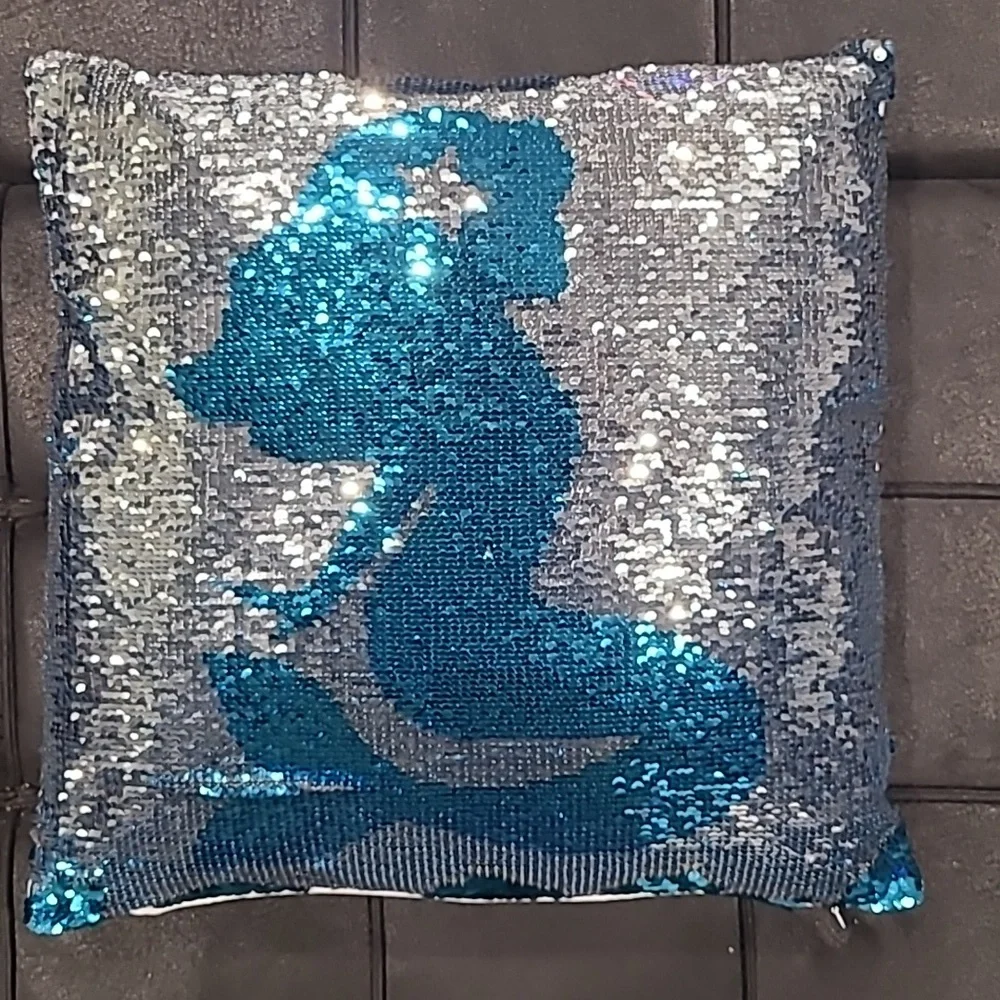Mermaid Reversible Sequin Pillow NWT